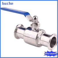 BUCHE 1.5ค่ะ บอลวาล์ว Tri-Clamp เงินสีเงิน 304สแตนเลสสตีล แคลมป์เปิดเร็ว ของใช้ในบ้าน วาล์วเชื่อมต่ออย่างรวดเร็ว ท่อสำหรับยึด