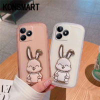 KONSMART เคสมือถือลายกระต่ายน่ารักใหม่ Realme C51 C53 NFC แฟชั่นสีลูกกวาดนุ่มนวลป้องกันเลนส์ใส REALMEC53เคสโทรศัพท์