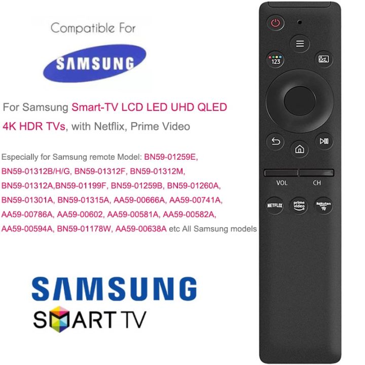 Replacement Remote Control for Samsung Smart-TV LCD LED UHD QLED TVs, with  Netflix, Prime Video Buttons