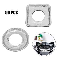 50PCS Aluminum Foil Kitchen Stove Protector Burner Covers High Temperature Oil proof Plate Cleaning Pad Kitchen Gas Stove Pad