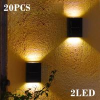 6 LED Solar Wall Lamp Outdoor Waterproof Up and Down Luminous Lighting Garden Decoration Solar Lights Stairs Fence Sunlight Lamp Bulbs  LEDs HIDs