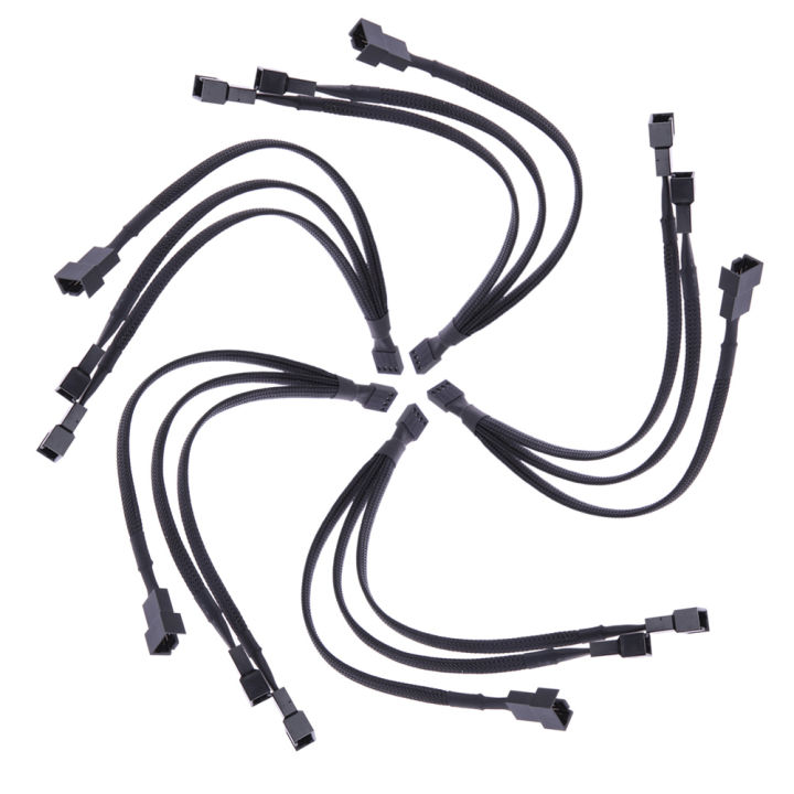 4-pin-pwm-fan-cable-1ถึง3วิธี-splitter-สายต่อแขนสีดำ