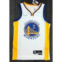 2022 ใหม่ 2 สไตล์ NBA Golden State Warriros 3 # POOLE เสื้อบาสเก็ตบอลคอวีสีขาวครบรอบ 75 ปี