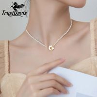 TrustDavis Luxury 925 Sterling Silver Fashion 3mm Small Baroque Pearl Choker Short Necklace For Women Wedding S925 Jewelry D1001