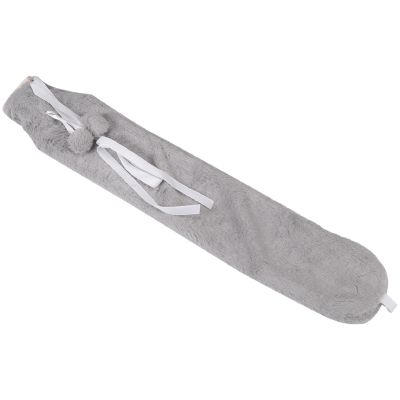Long Hot Water Bottle,2L Extra Long Fluffy Hot Water Bottle with Cover, Wearable Hot Water Bottle for Body, Neck, Grey