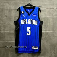 ใหม่ ของแท้ NBA Orlando Magic Statement Edition สีฟ้า สําหรับผู้ชาย 2022-23 #5 เสื้อกีฬาแขนสั้น ลายทีม Paolo Banchero