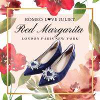 Red Margarita รุ่น  หนังแกะ รุ่น HEART DIAMOND NEW YORK BALLET สีดีปบลูซี สูง 1.5เซ็น ส้นคอมฟอร์ตนุ่ม