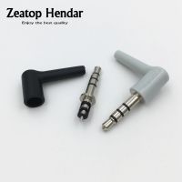 4Pcs Long 3.5mm Jack 4 Pole 3.5 Male 90 Right Angle Stereo Headphone Plug DIY Repair Earphone Audio Soldering Connector 17mm Electrical Connectors