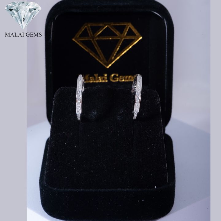 malai-gems-ต่างหูเพชร-เงินแท้-silver-925-เพชรสวิส-cz-เคลือบทองคำขาว-รุ่น295-ek0013-18mm-แถมกล่อง-ต่างหูcz-ต่างหูเงินแท