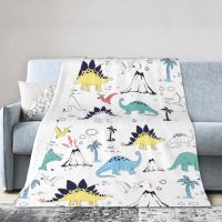 2023 Cute Dinosaur Blanket Super Soft Cozy for Bed Sofa Children Cartoon Animals Pattern Flannel Warm Throw Blankets Fluffy Bedspread