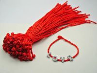 50 Braided Lucky Red String Rope Cord Bracelet 21cm for Charm Charms and Charm Bracelet