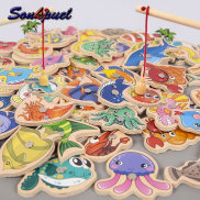Sonkpuel Montessori đồ chơi câu cá từ gỗ cho bé phim hoạt hình cuộc sống