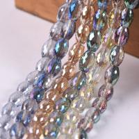 10pcs 12x8mm Oval Cylinder Faceted Cut Crystal Glass Loose Crafts Beads for Jewelry Making DIY
