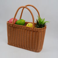 Summer Rattan Handbags Women Fruits Bucket Bag Beach Portable Bags Female Straw Weaving Top-Handle Bag Vegetable Basket 2022 New