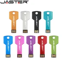 เพ็นไดรฟ์แฟลชไดร์ฟ USB รูปทรงกุญแจโลหะของ JASTER ที่กำหนดเองโลโก้หน่วยความจำ U Disk ความจุจริง4G 8G 16G 32GB 64GB 128GB