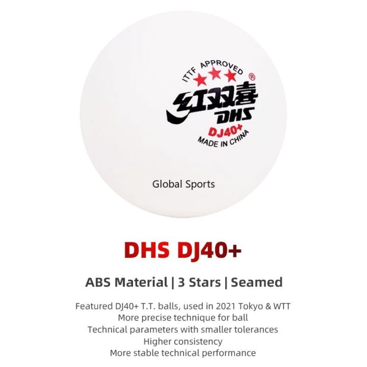 dj40-dhs-ปิงปองบอล3ดาวโต๊ะทำงานลูกเทนนิสวัสดุใหม่เอบีเอสดั้งเดิมสำหรับมาตรฐานโอลิมปิก
