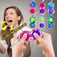 KLASE Simple Pop Bubble Dimple Keychain Anti-stress Bubble Dimple Toy Sensory Toy Stress Relief Keyring Pop it Dimple Fidget Toy Antistress Toys