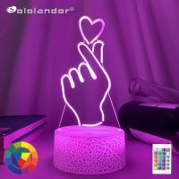 ♧ Newest Kid Light Night 3D LED Night Light Creative Table Bedside Lamp Romantic than heart light Kids Gril Home Decoration Gift
