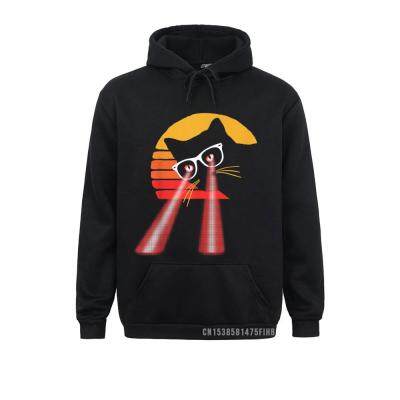 Sudadera con capucha de Ojos Láser de gato para hombres, sudaderas de Hip Hop, sudaderas Funky, sudaderas con capucha para el Día de San Valentín