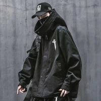Emo Men Japanese Harajuku Alt Sweatshirt Oversize Hoodie Long Cloak Hip Hop Gothic Outwear Streetwear Techwear Coat Tops Clothes