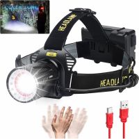 【lz】▼☊  Recarregável Super Bright Farol com Sensores de Movimento Zoomable Head Lanterna para Camping Caça Pesca 4 Modos 120000 Lumen