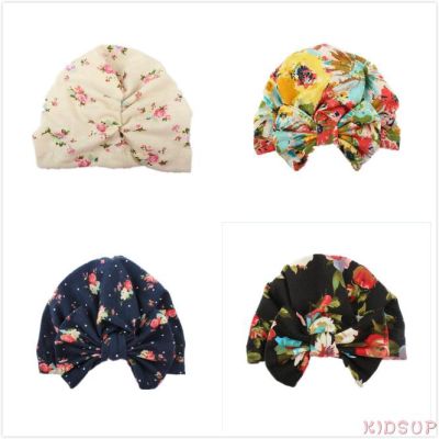 KIDSUP-Casual Cute Infant Floral Bowknot Caps Toddler Baby Lovely Winter Cotton Beanie Hat