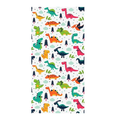 Funny Cute Cartoon Dinosaur Baby Shower Nursery Towel Gift Colorful Dino Dinosaurs Beach Bath Swimming Surf Towels for Boy Kids