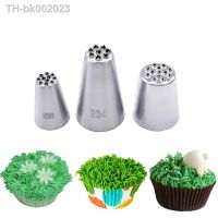 ◙ 3 Pcs/set Stainless Steel Grass Tips Icing Piping Nozzles Fondant Cake Decorating Pastry Sets Tools