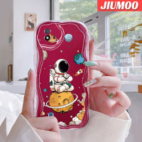 JIUMOO เคสสำหรับ Realme C20 C20A C11 C11 2021 2020 Narzo เคส50i ลายการ์ตูนจรวดอวกาศลายคลื่นเนื้อครีมกันกระแทกแบบใสนุ่มเคสมือถือฝาครอบป้องกันซิลิกาเจลที่สร้างสรรค์โปร่งใสลายกล้องถ่ายรูป