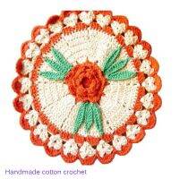 【CC】✳❂  NEW Colorful flower placemat cup coffee tea coaster place mat cloth Crochet kitchen doily wedding pad