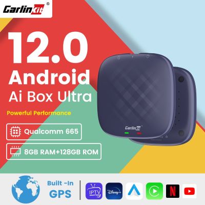 CarlinKit CarPlay Ai Box PLUS Android 12 8G+128G Wireless Android Auto CarPlay Adapter Qualcomm 6125 8-cores Netflix IPTV 4G LTE