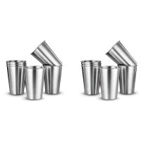 12Pcs Stainless Steel Beer Cup Cold Water Drinks Cup Household Office Use Gargle Cup Beer Wine Cup 350ML