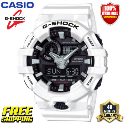ต้นฉบับ G-Shock GA700 ผู้ชายกีฬานาฬิกาคู่แสดงเวลา 200 เมตรกันน้ำกันกระแทกเวลาโลก LED แสงอัตโนมัติรับประกัน 4 ปี GA-700-7A (ใหม่แท้)