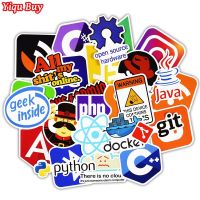 50 Pcs Java Internet JS Php Docker Bitcoin Html Cloud Programming Language APP Logo Funny Stickers for Laptop Car DIY Stickers