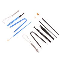 1Set Keyboard Cleaning Tool Kit Metal Keycap Puller Stem Holder Switch Puller Lubrication Pen Lube Brush W/Storage Bag