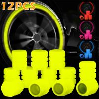 【CW】☈✹  12pcs Tire Cap Car Hub Glowing Dust-proof Tyre Rim Stem Nozzles Covers for Motorcycle