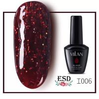 สีทาเล็บเจล Milan สีแดง New Year Red Glitter Colors Series   ขนาด 15 ml. ส่งฟรี + เก็บปลายทาง