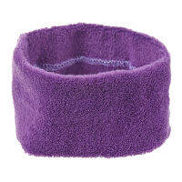 Athletic Sports Terry Stretch Sweat Band Headband Purple 2 Pcs