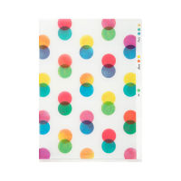 MIDORI 3 Pockets Clear Folder  Dots / แฟ้ม 3 ช่อง ขนาด A5 ลายน้องจุด แบรนด์ MIDORI จากประเทศญี่ปุ่น (D35303006)