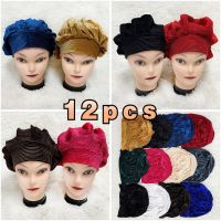 【YF】 Comfortable Worship Hat Twisted Turban Hats Women Cap Beaded For India Scarfs Head Wrap Headband Girl Hair Accessories Lady