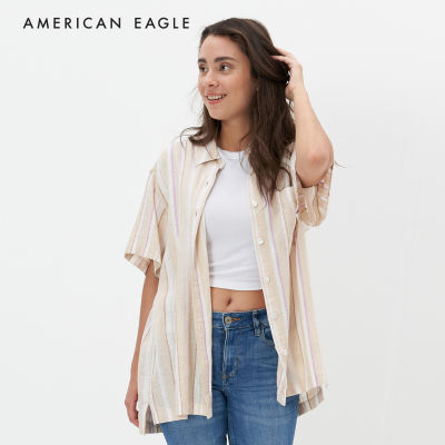 American Eagle Stripe Easy Shirt เสื้อเชิ้ต ผู้หญิง ลายตรง (EWSB 035-5243-207)