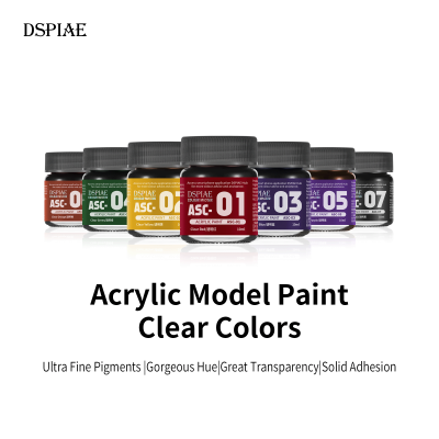 DSPIAE ASC01-07น้ำที่ใช้อะคริลิรุ่นสีสีใสสำหรับการชุมนุมรุ่นพ่นเม็ดสี DIY เครื่องมืองานอดิเรก10มิลลิลิตร