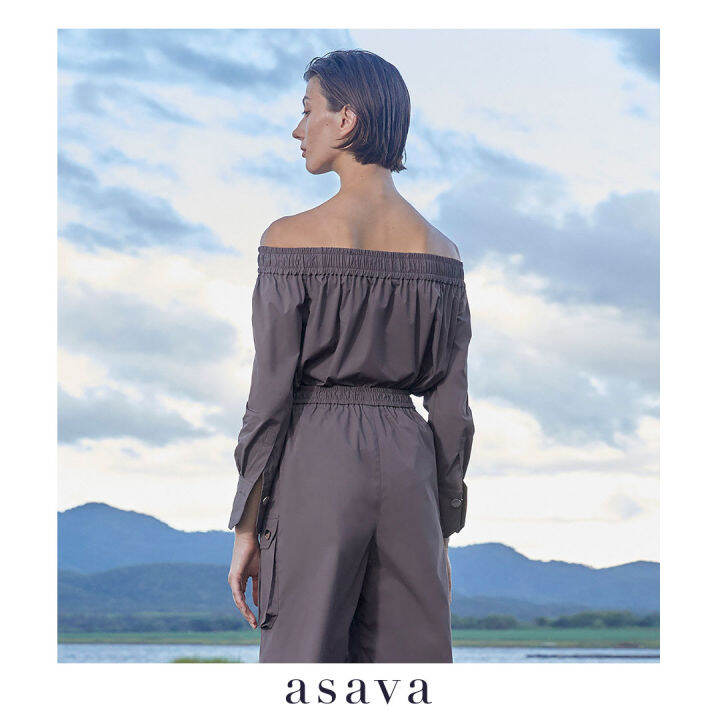 asava-aw21-rachel-off-the-shoulder-blouse-เสื้อผู้หญิง-เปิดไหล่-แขนยาว