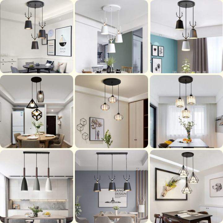 【all 3 Color】3-light Pendant Light nordic Dining Light Hanging Ceiling ...