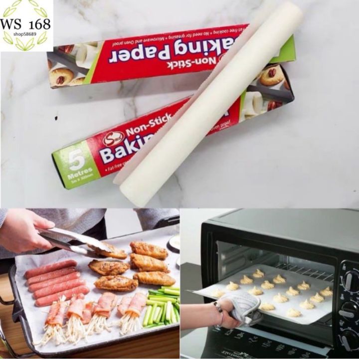 5M Baking Paper Parchment Paper Rectangle Baking Sheets for Bakery BBQ  Party,Oven Mitts