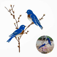 Ornament For Outside Fence Lawn Beautiful Durable Home Metal Painted Bird Weather Resistant Living Room Balcony Berries Autumn Tits Garden Decor