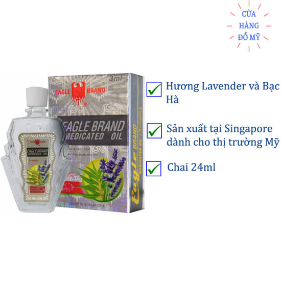 Dầu gió trắng singapore con ó eagle brand 24ml - mùi lavender - ảnh sản phẩm 1
