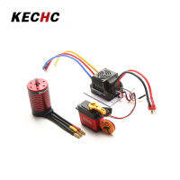 KECHc มอเตอร์กันน้ำ3660 2600kv/3100kv/3800kv/4200kv พร้อม80a วงจร Esc ไร้ถ่าน30Kg Servos เข้ากันได้กับ Traxxas ดับบลิวแอลทอยอาร์ซีรถยนต์1/8/1/10 Tamiya