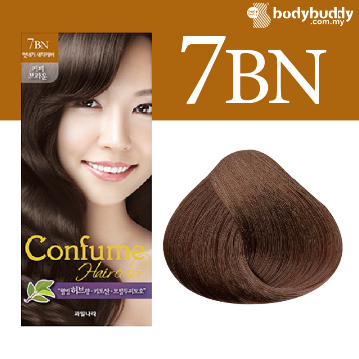 Confume Hair Dye Color Cream 7BN Coffee Brown 60ML-Korea Stylish Cove grey  white Hair Color | Lazada