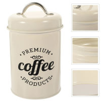 Candy Tin Desktop Condiment Canister Storage White Coffee Pot Jar Kitchen Silica Gel Sealed Office Lid